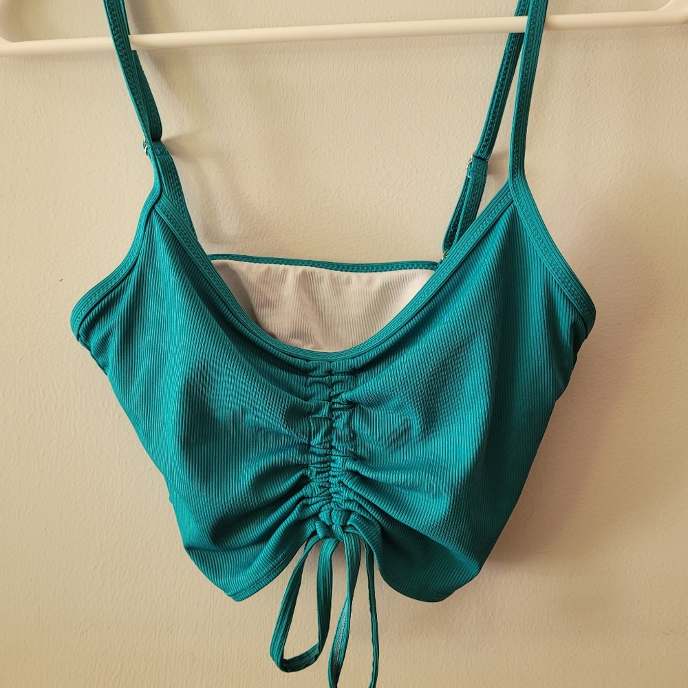 Teal Cropped Swim Top
